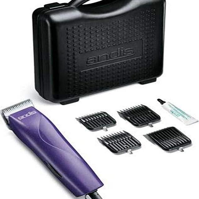 Andis 21420 EasyClip Pro-Animal 7-Piece Detachable Blade Clipper Kit, Animal/Dog Grooming, Purple MBG-2