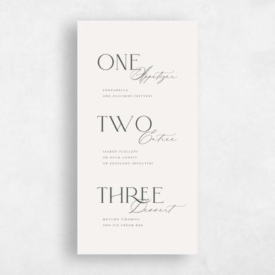 Beige Wedding Menu - Grayson