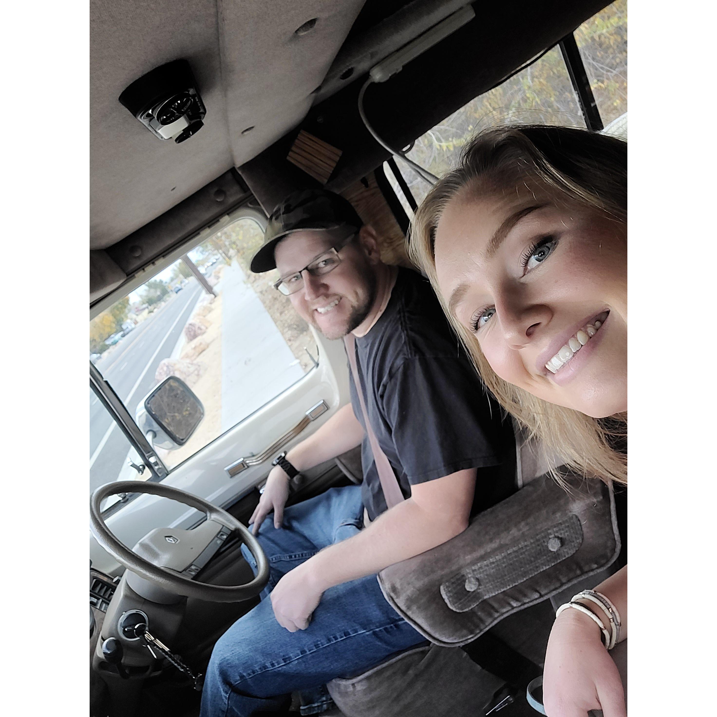 Driving to Carpinteria just before we got engaged!