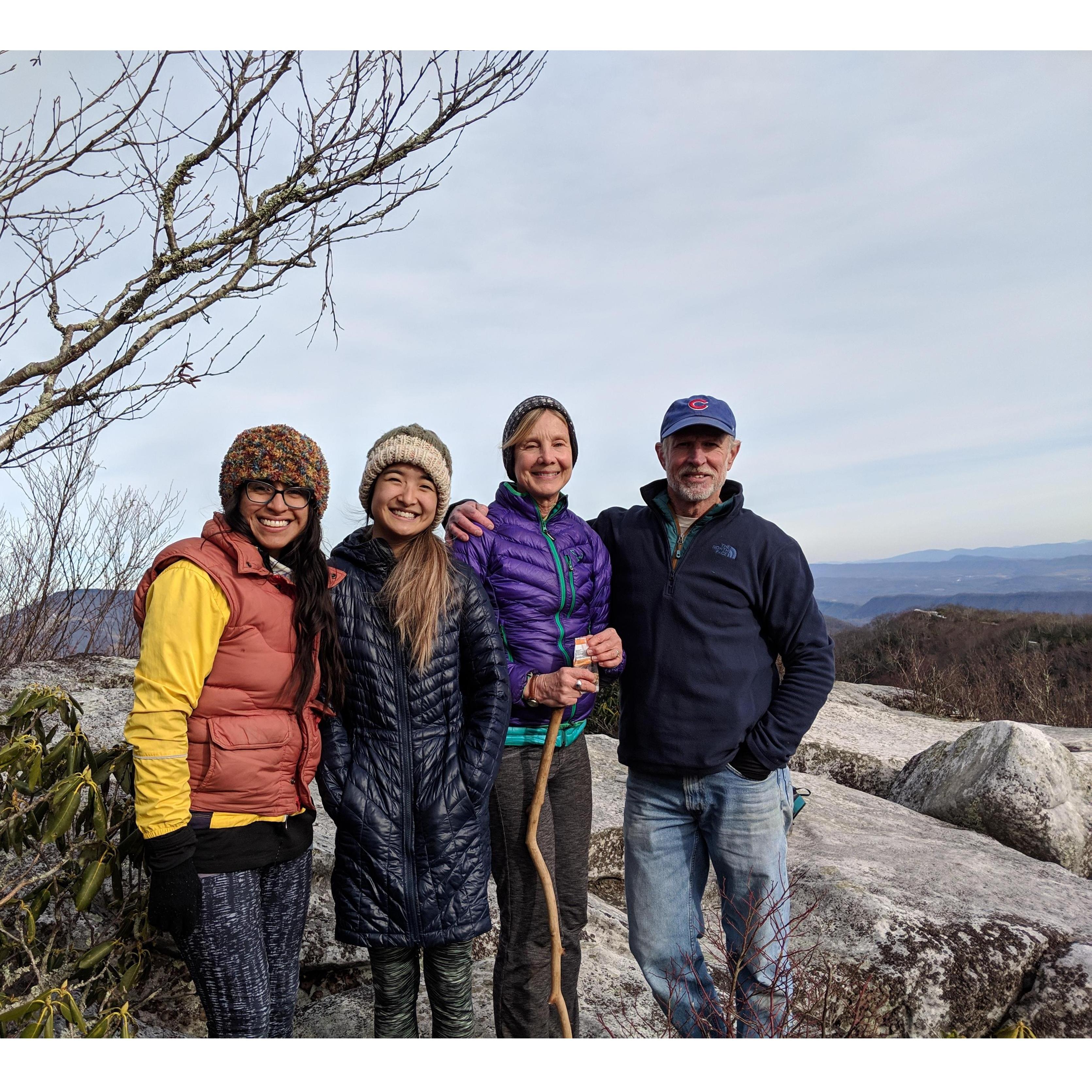 Left to right: Elena, Meili (sister), Sue (mom), Barry (dad)