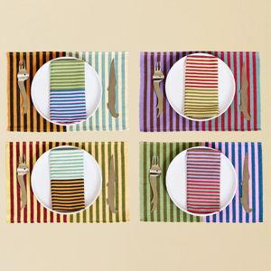 Dusen Dusen Duo Striped Placemat Bundle - Set of 4