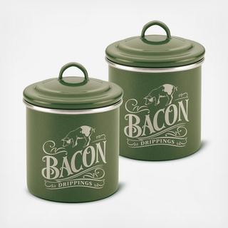 Bacon Grease Cans, Set of 2