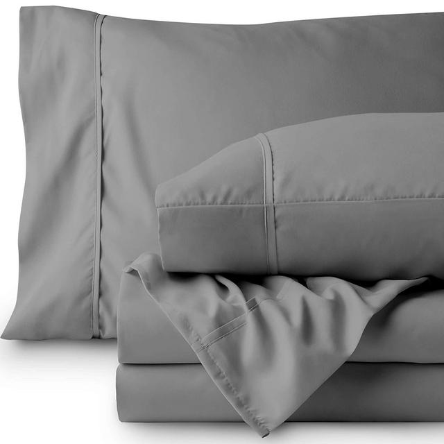 Bare Home Queen Sheet Set - 1800 Ultra-Soft Microfiber Bed Sheets - Double Brushed Breathable Bedding - Hypoallergenic – Wrinkle Resistant - Deep Pocket (Queen, Light Grey)