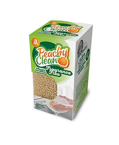 Peachy Clean Silicone Scrubber (Qty 3) - Kitchen and Dish Scrubber (Fragrance Free)