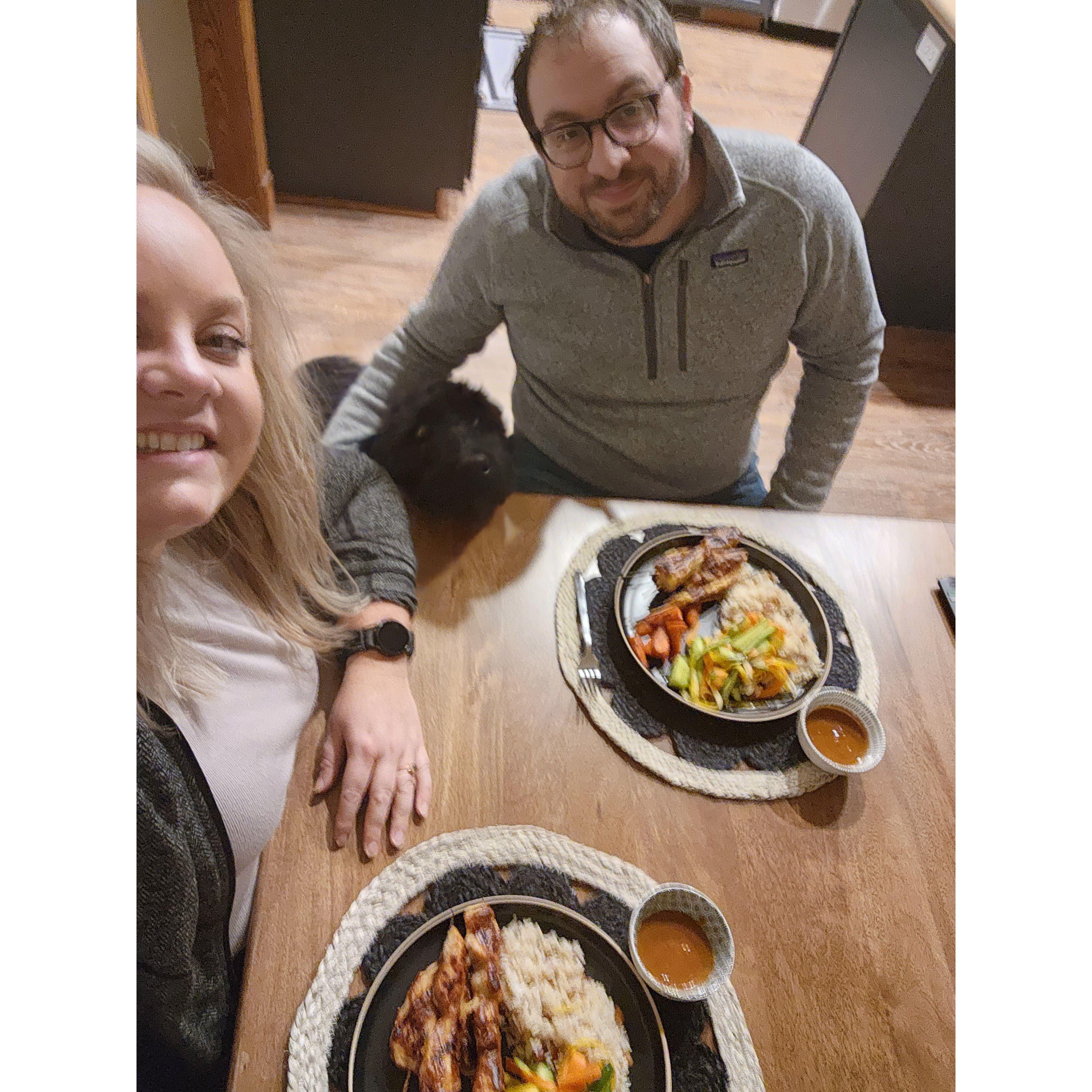 Oct. 2022 - We bought this table in December of 2021 - it wasn't delivered until this day and this is our first meal finally getting to use it.