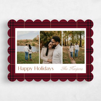 Red Scalloped Holiday Card - Remington