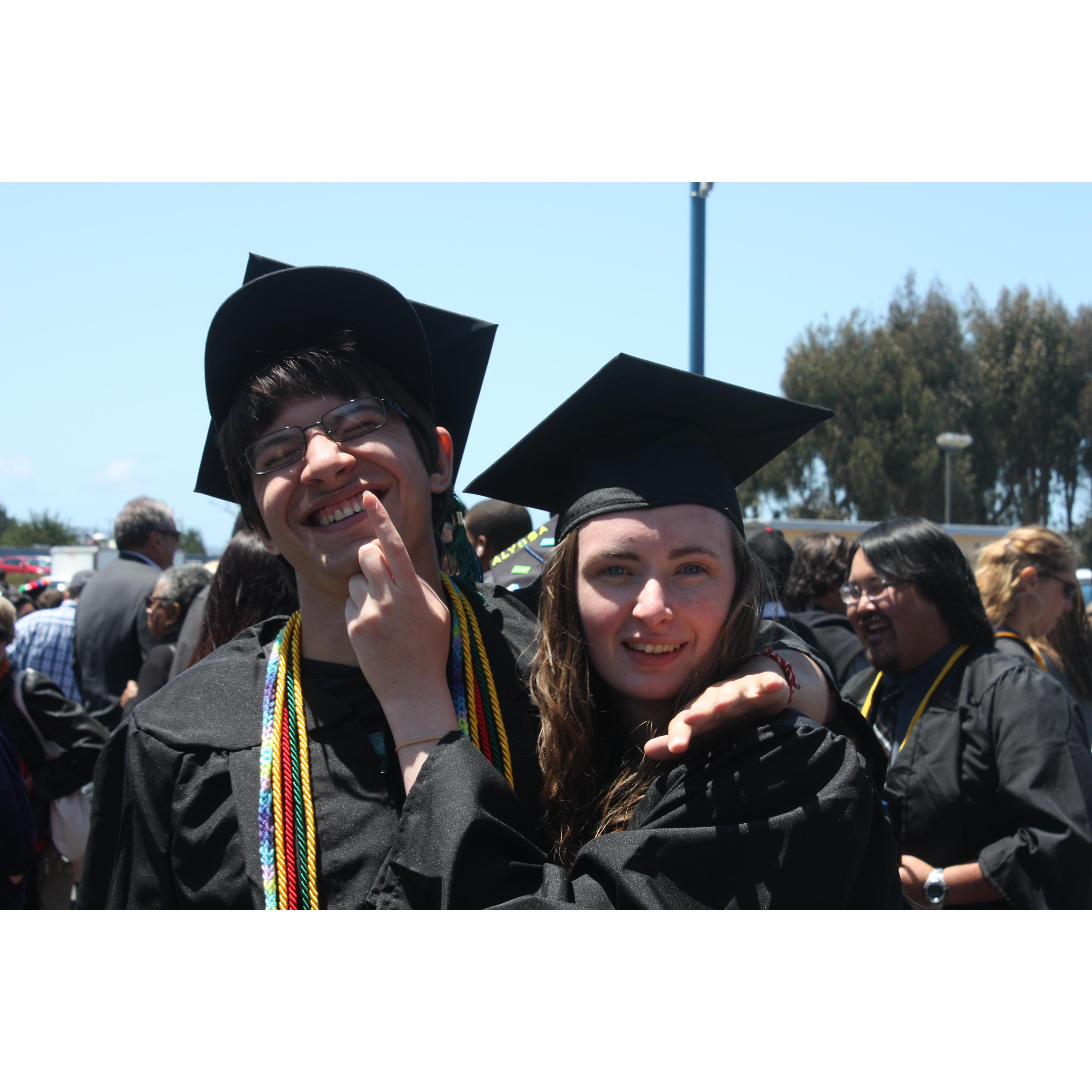 May 18, 2013
Graduation from CSUMB. Erin trying to "pick" Sam's "brain".