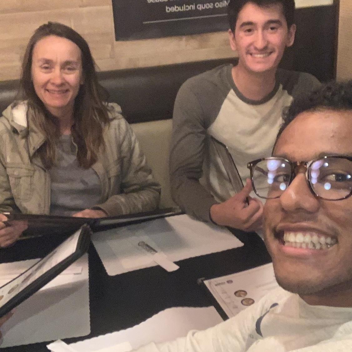 Angelique, Ben, and DJ going out to dinner