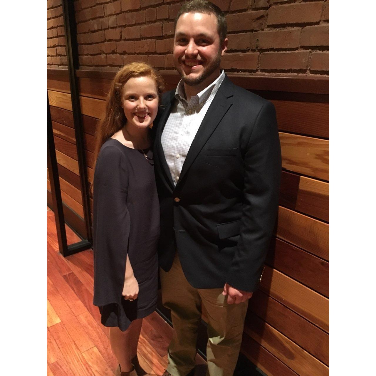 At Tori and Drew's wedding in March 2018