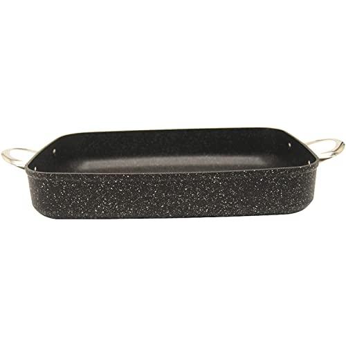 THE ROCK by Starfrit Oven Dish with Stainless Steel Handles, 10" x 13" x 2.5" Oblong, Black