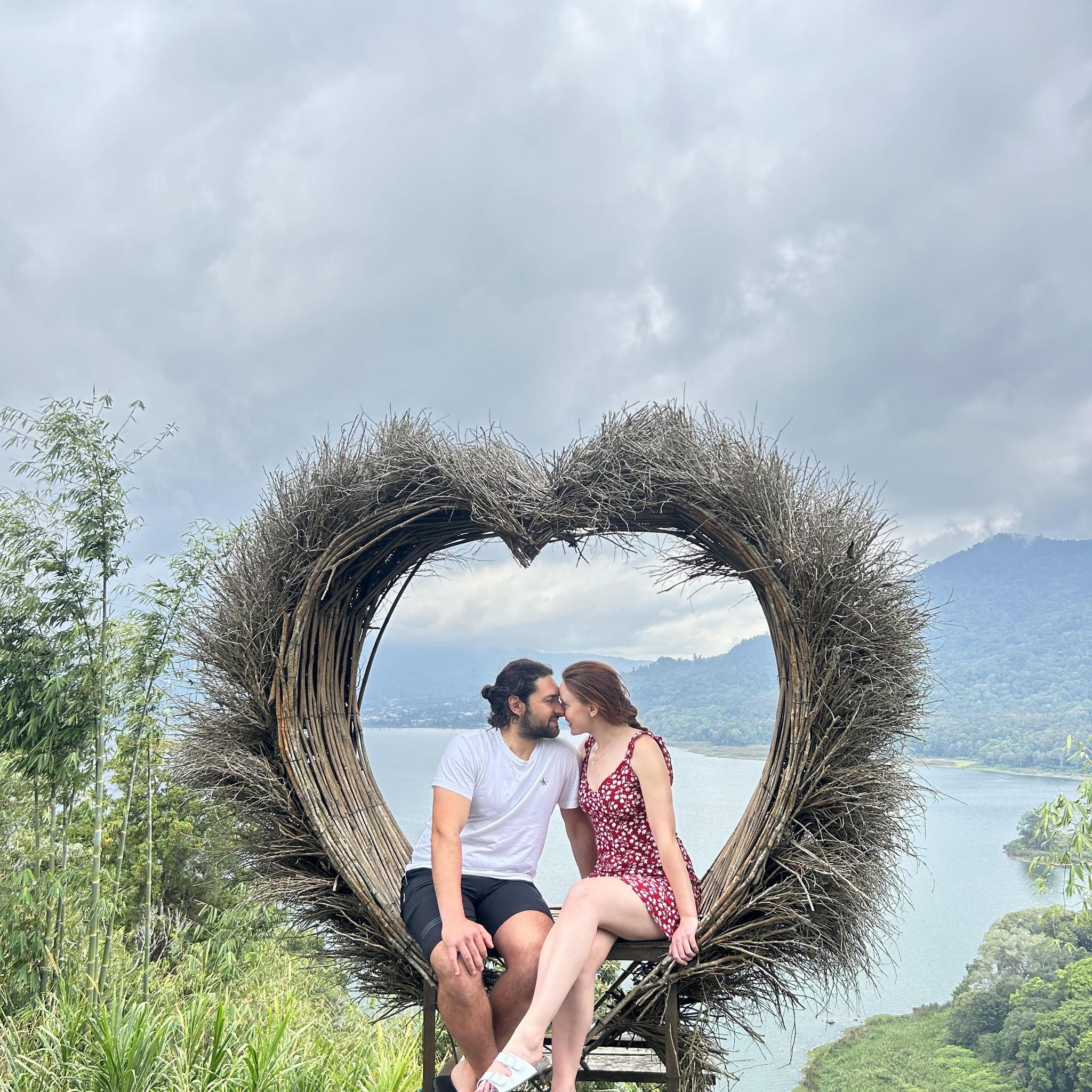 Taking cutesy photos together in Bali Indonesia, September 2024