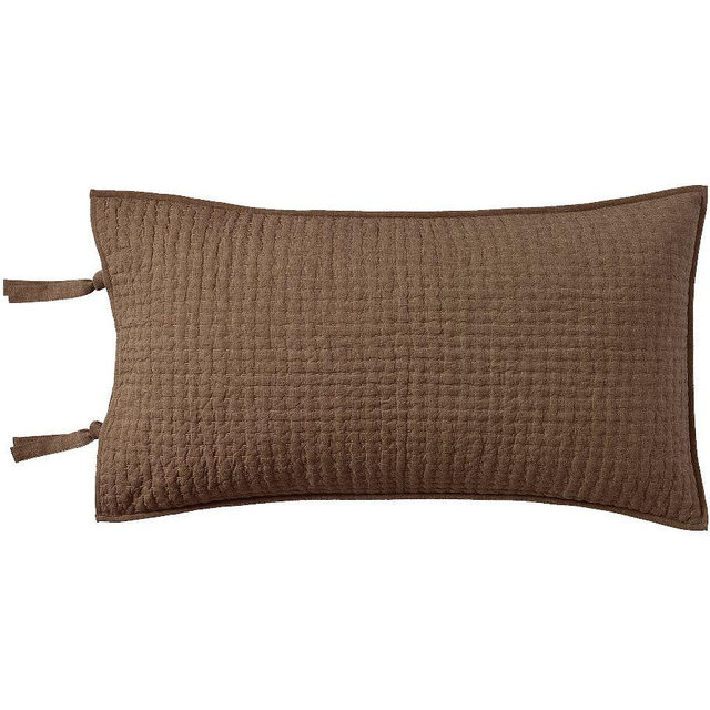 Pick-Stitch Handcrafted Quilted Sham, Chocolate, King