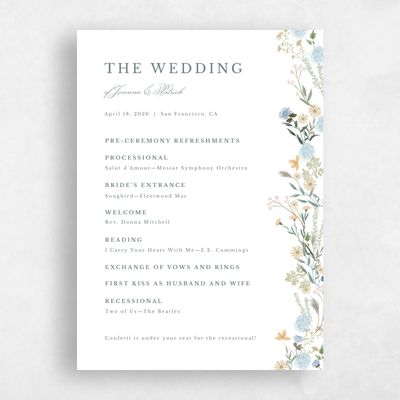 Dusty Blue Wedding Program - Laurelwood