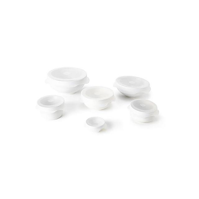 W&P Reusable Silicone Stretch Lid, Set of 6 Circular Lids, Dishwasher Safe, Freezer Safe, LFGB/Premium Materials, Microwave Safe, Clear