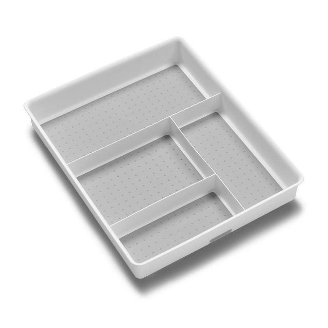 madesmart Antimicrobial Classic Large Gadget Tray - White, 4 Compartments, Kitchen Drawer Organizer, Bathroom Trays, Holders, & Organizers, Home Organization, EPA Certified