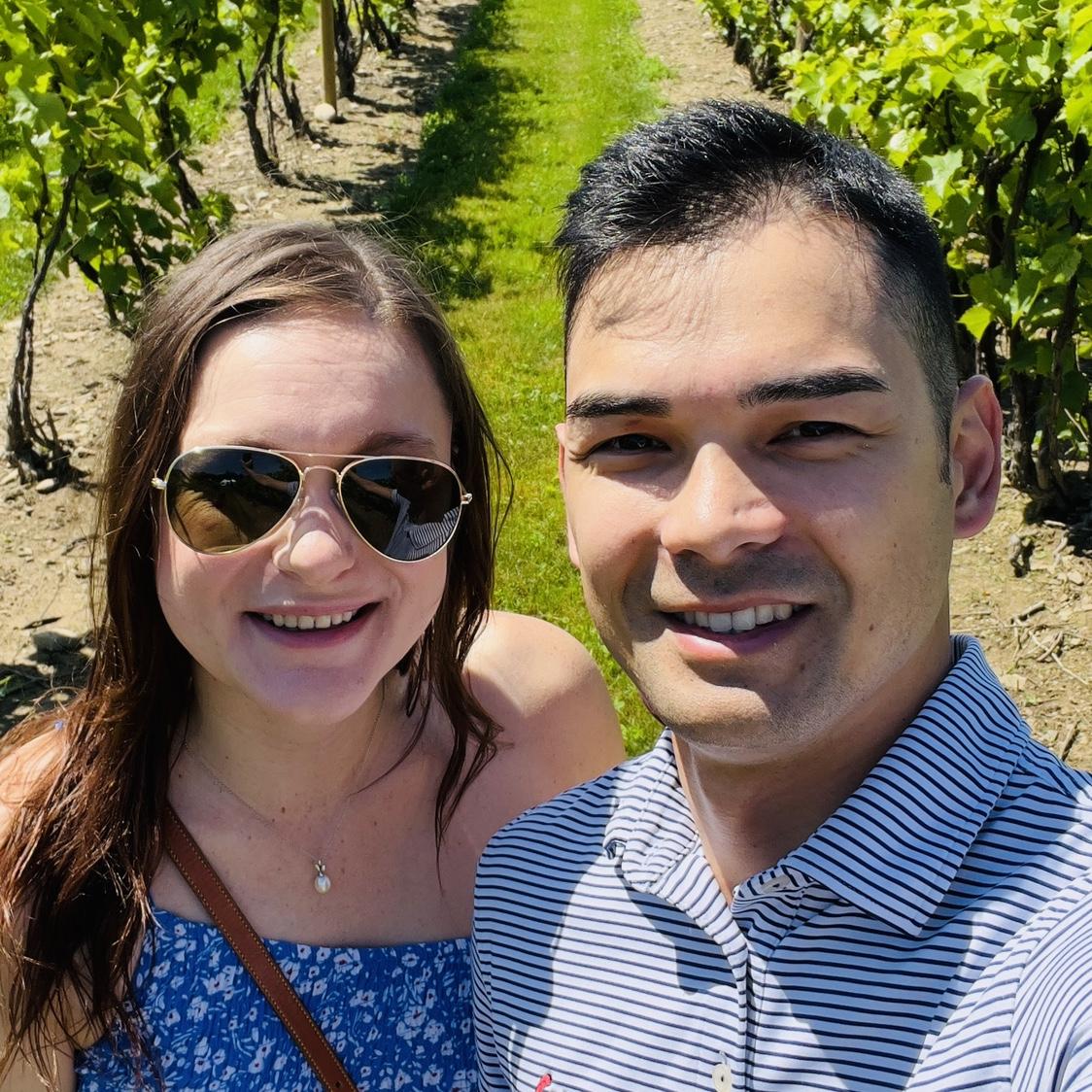 Enjoying Johnson Estate Winery in NY- had no idea he was proposing later that evening