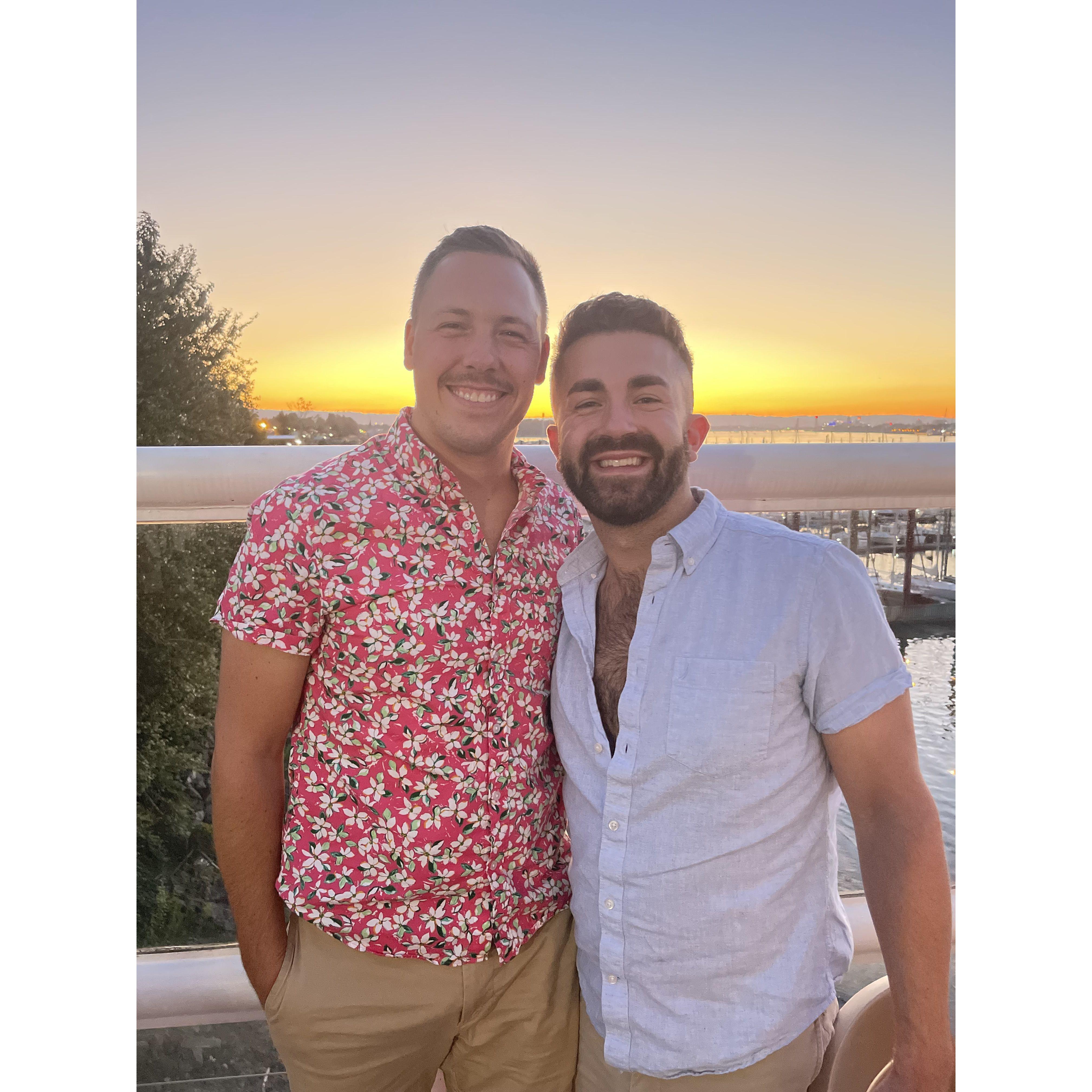 At one of our favorite restaurants ever in Portland, Oregon. Salty's on the Columbia! We have spent several anniversaries, birthdays, etc here and make it a must stop whenever we're in Oregon.