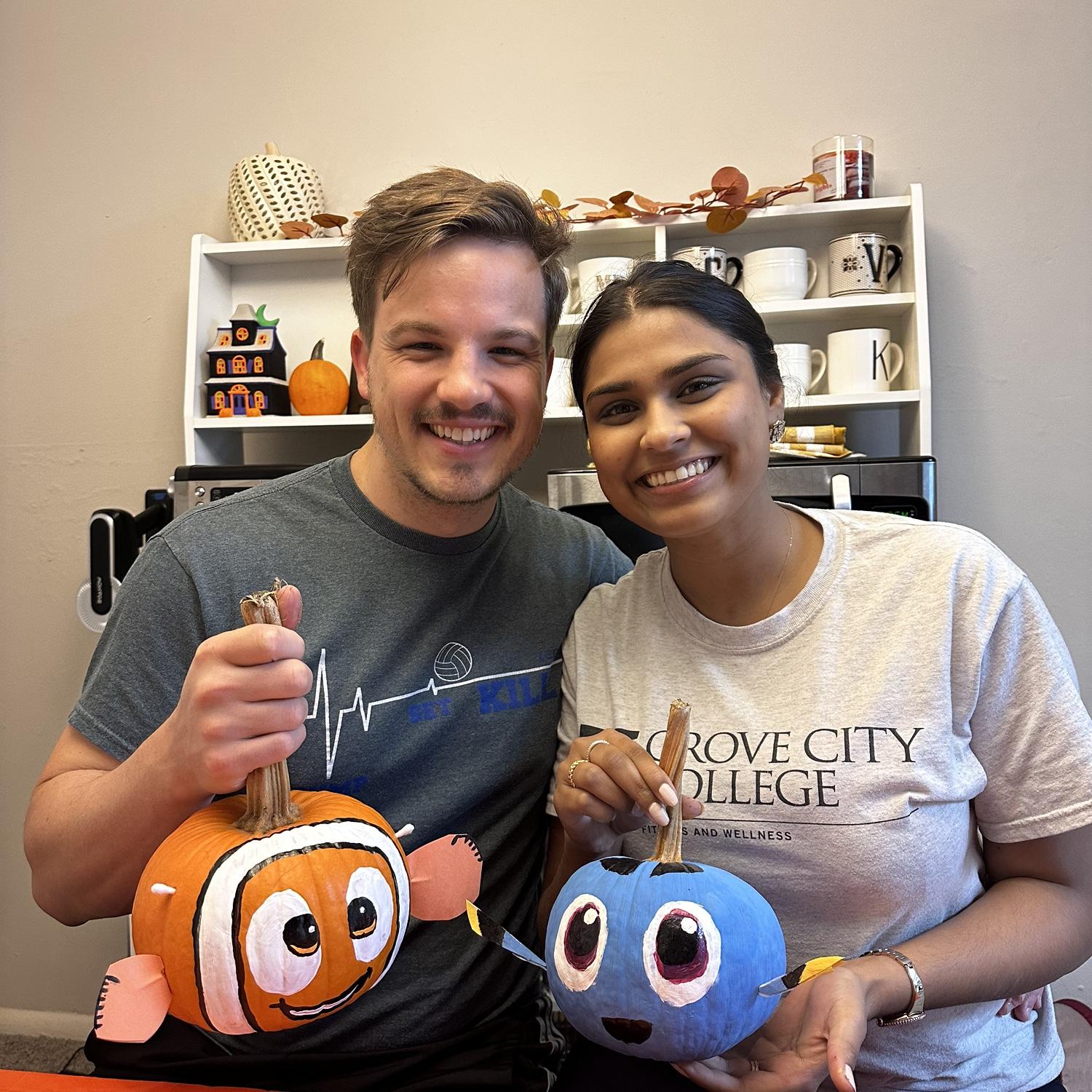Oliva's first time pumpkin painting! She loves the movie, "Finding Nemo!"