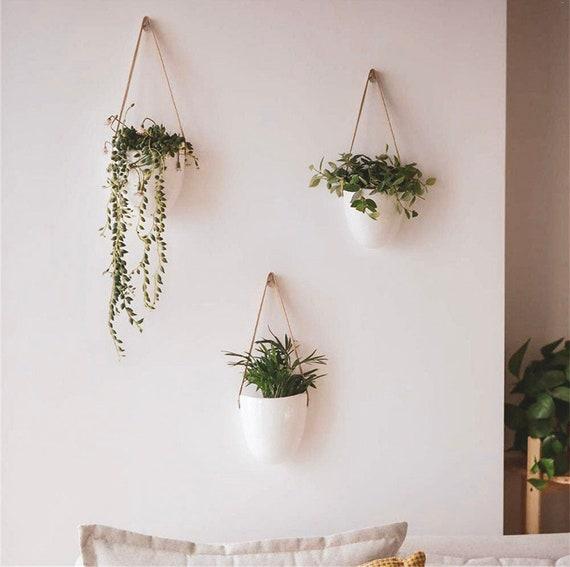 3 Ceramic Hanging Planter Indoor Set, Wall Planter Indoor, Wall Ceramic Planter, Succulent Planter Plant Hanger, Set of 3 Hanging Plant Pot