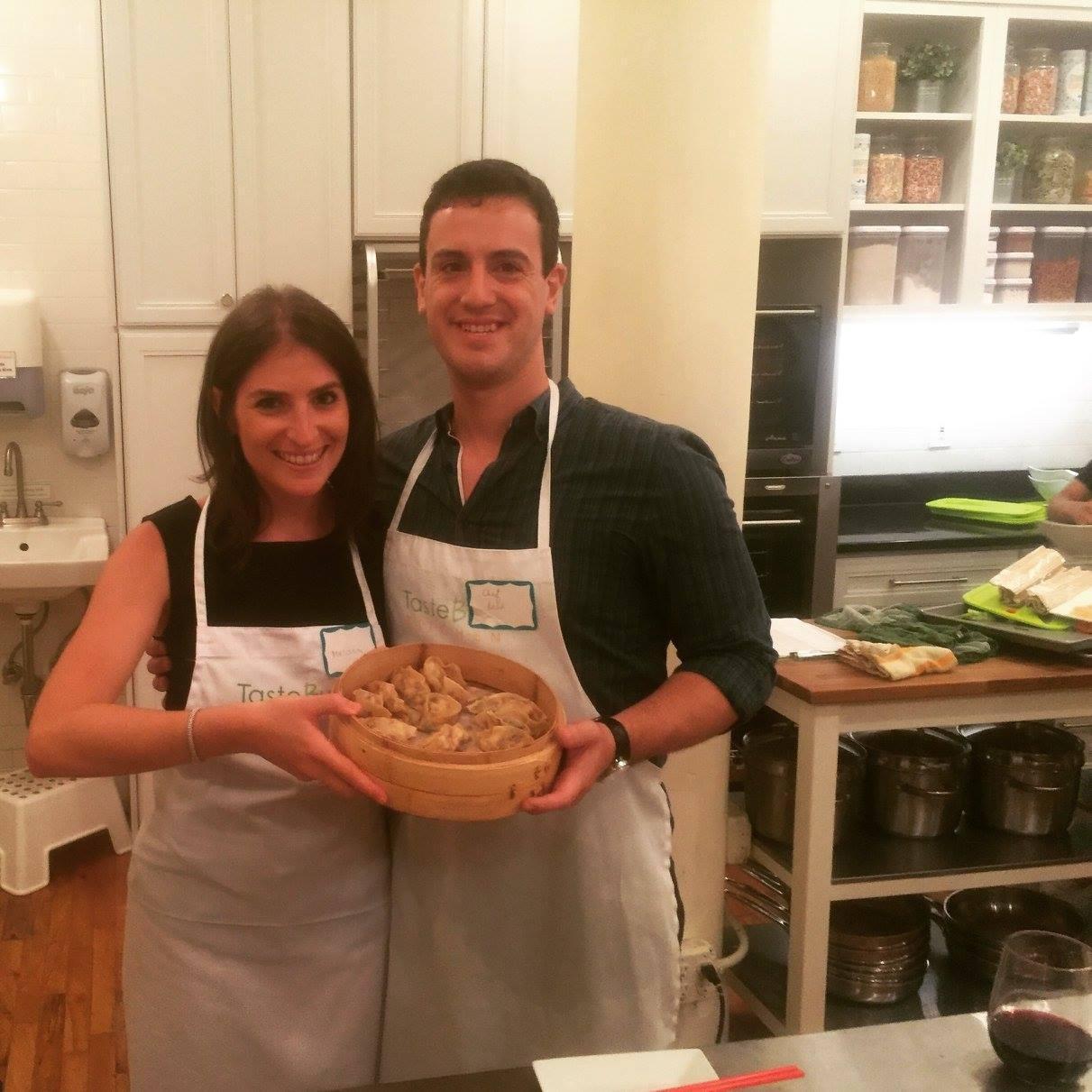 Melissa and Max's favorite gift to each other - cooking classes at Tastebuds Kitchen!