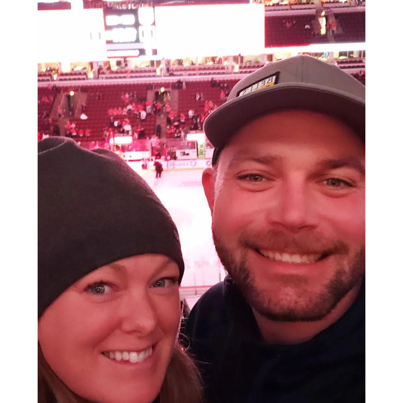 Our first Blackhawks game in Chicago, 2022!