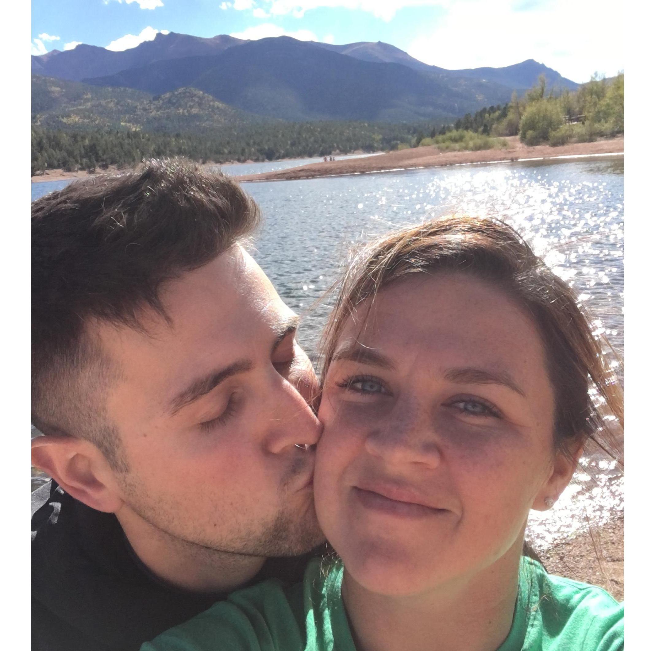 Nick's first trip to Colorado! Here we are at the bottom of Pikes Peak.