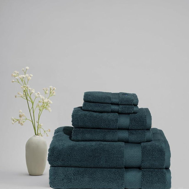 Royal Velvet Signature Solid Towel Sets Green Cotton 6-Piece 6 Piece Set Towel, solid themed, for Men and Women, OEKO-TEX Certified Confidence