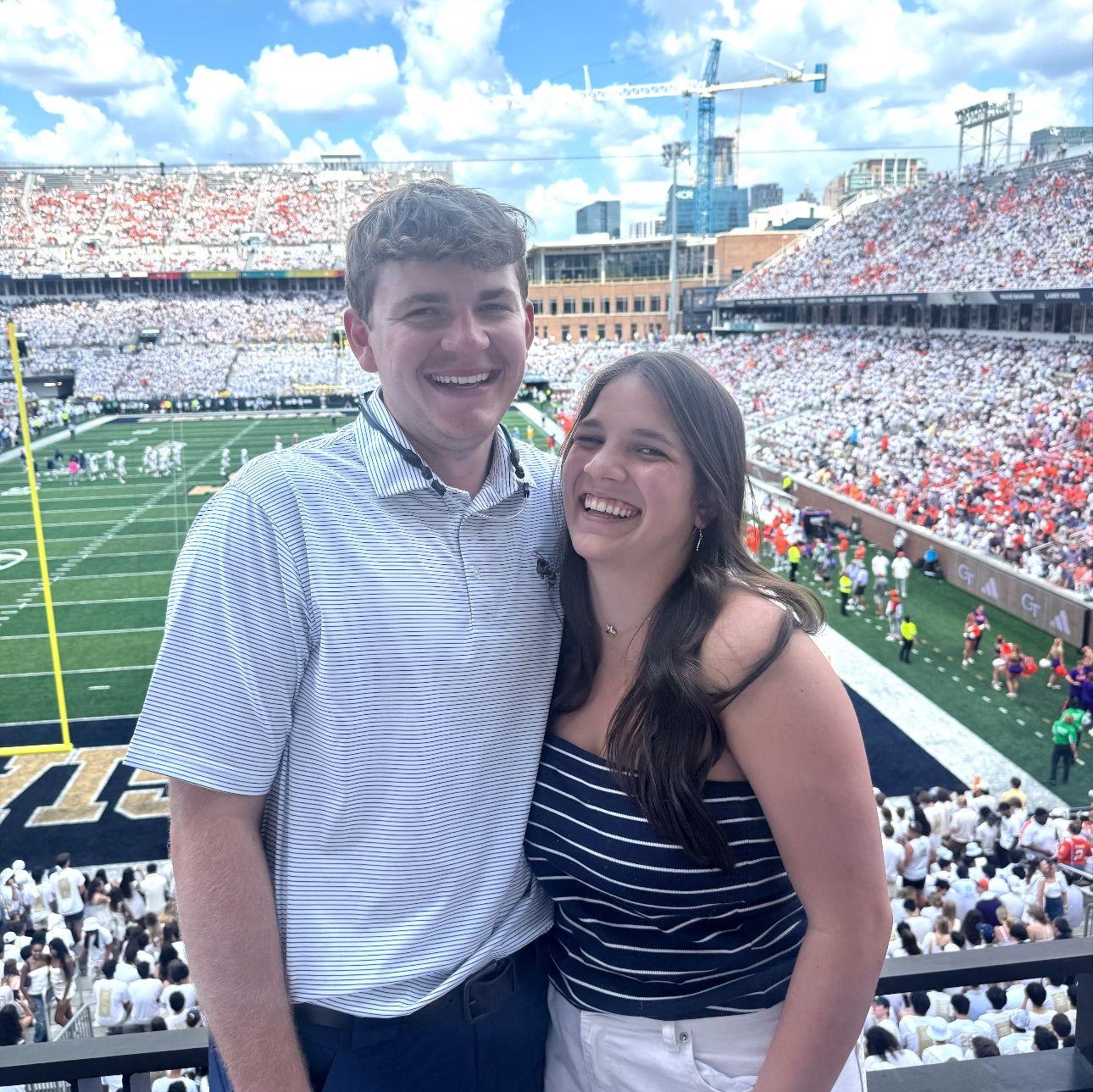 This is Ella and Charles's first football game of senior year at Georgia Tech. GO JACKETS!!!!