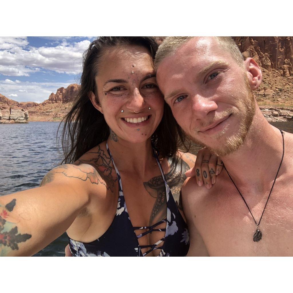 On our first trip to Lake Powell together in July 2020.