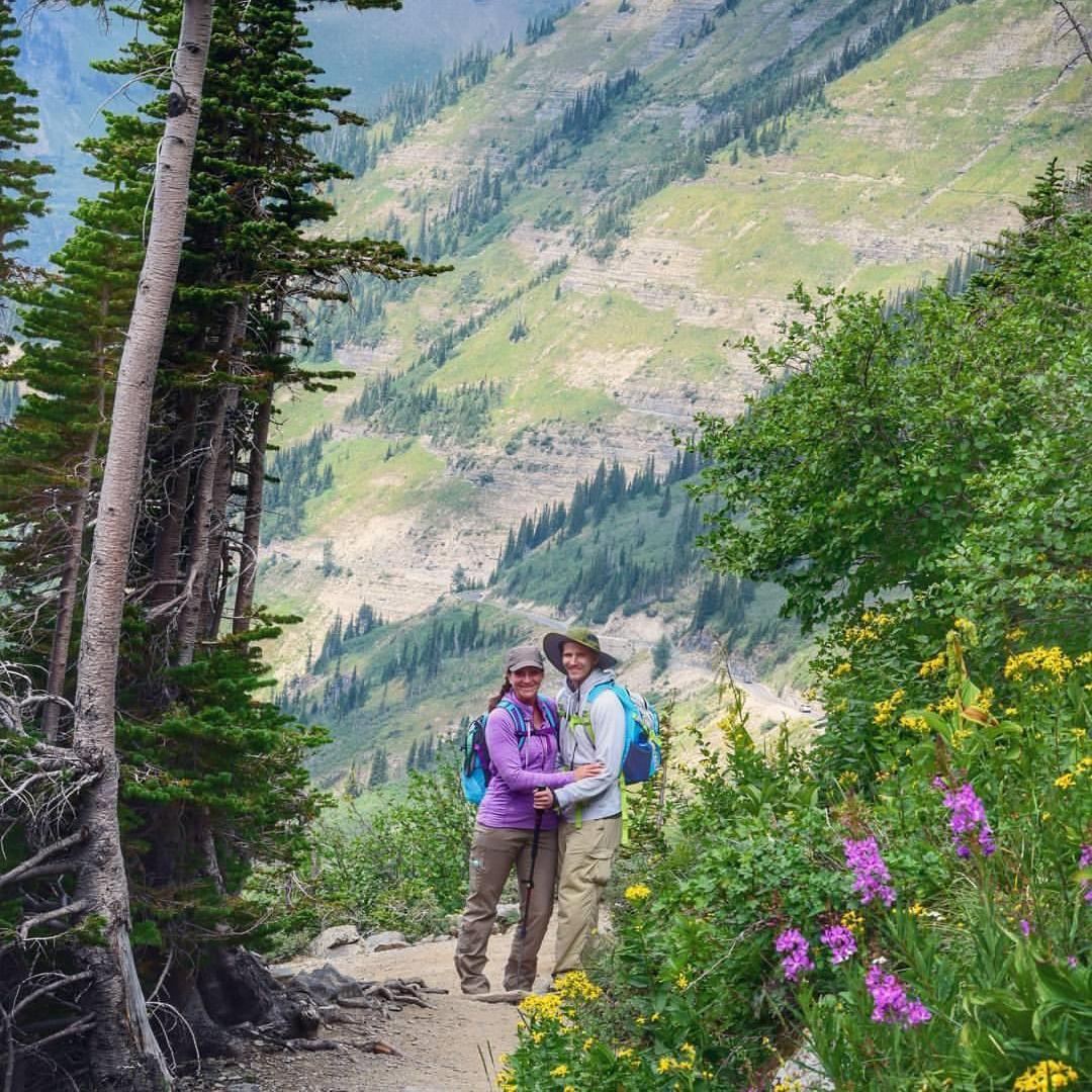 Braving the treacherous and beautiful Highline trail in Glacier National Park.
