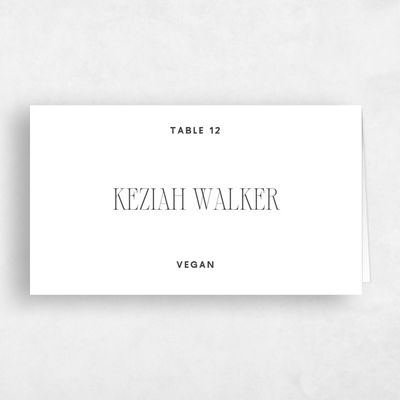 White Wedding Place Card - Solange Vegan