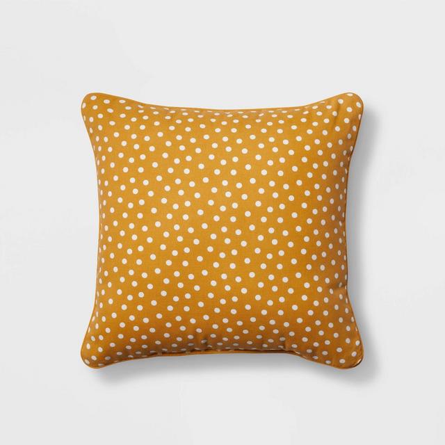Dotted Square Throw Pillow Yellow - Pillowfort™