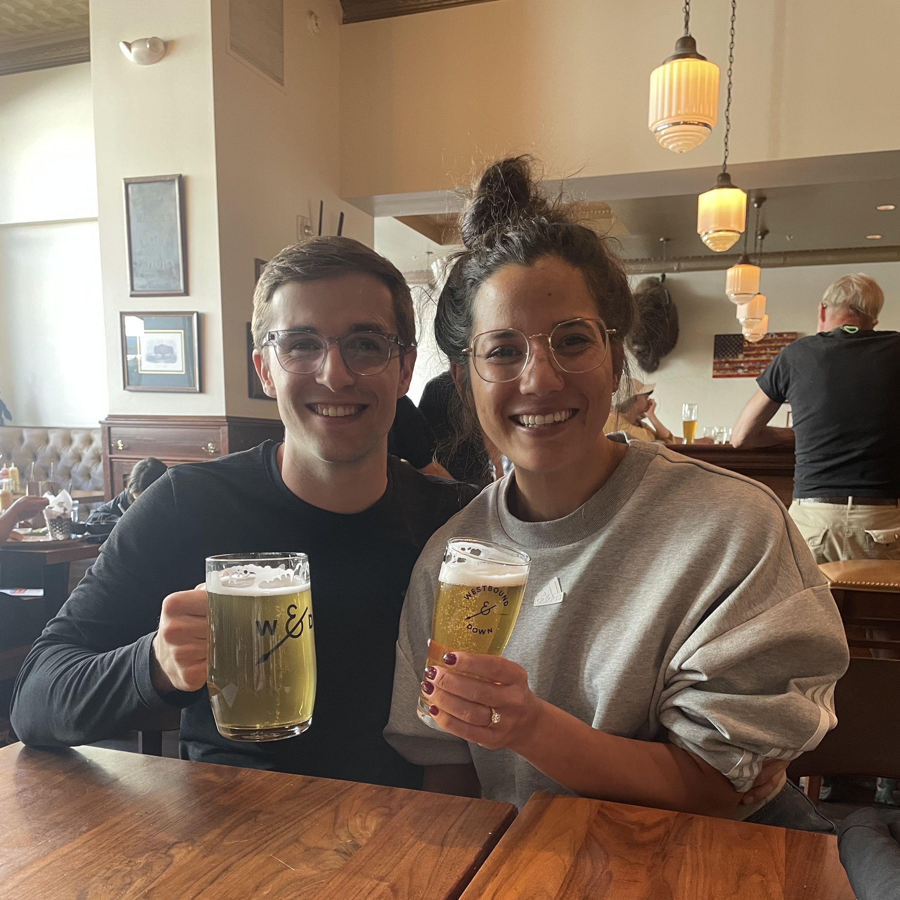 First stop post engagement- beer!