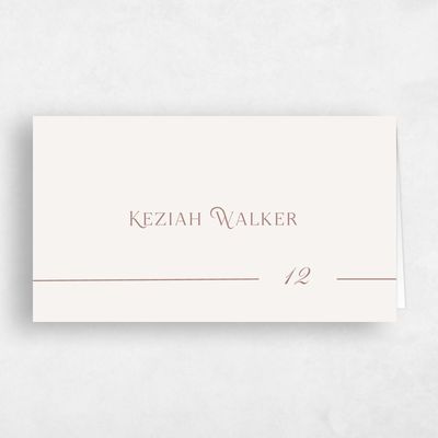 Light Oatmeal, Beige Wedding Place Card - Hartington
