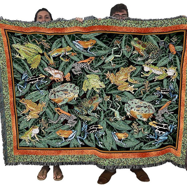 Pure Country Weavers Leap Frog Blanket by Elena Vladykina - Garden Floral Gift Tapestry Throw Woven from Cotton - Made in The USA (72x54)