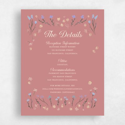 Deep Blush, Pink Wedding Enclosure - Harebell
