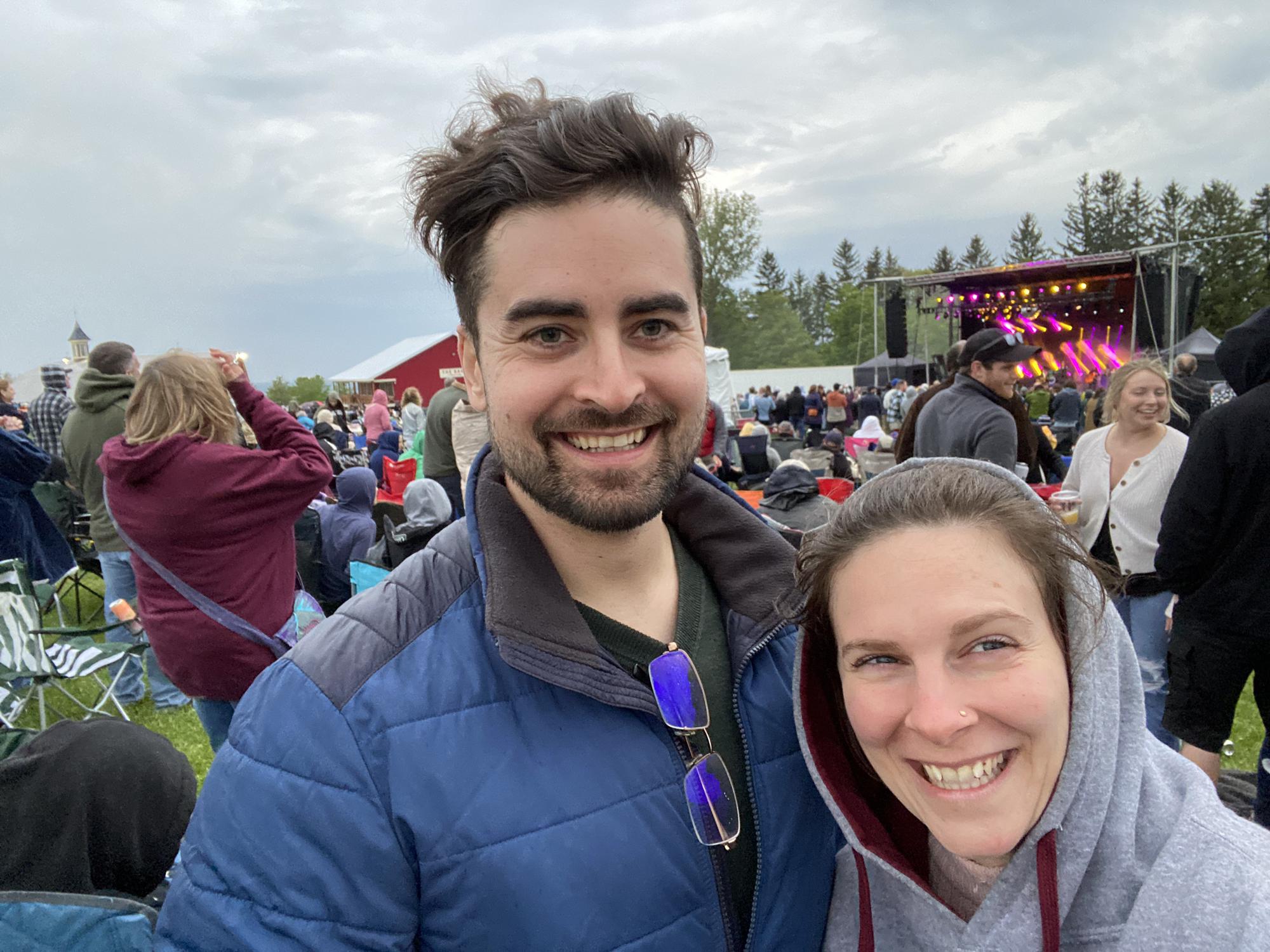 Marie and Austin at Beak and Skiff for the Avett Brothers concert