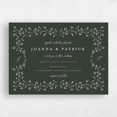 Deep Forest, Green Wedding Invitation - Ginevra Classic