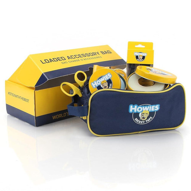 Howies Hockey Loaded Accessory Bag – Includes Stick, Grip, and Shin Pad Tape, Helmet Repair Kit, Fine Skate Stone and More! Ultimate Travel Bag and Gift for Hockey Players & Fans.