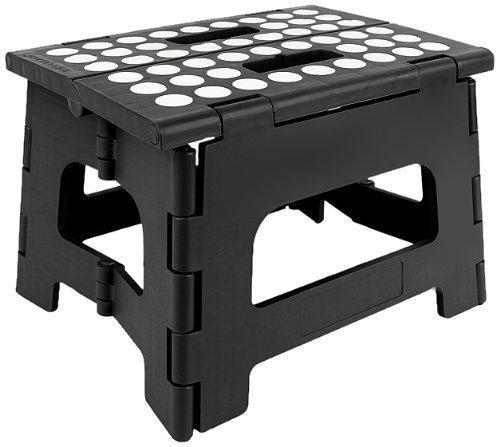 Non Slip Folding Step Stool with Handle- 9" in Height, Holds up to 300 Lb!… (Black)