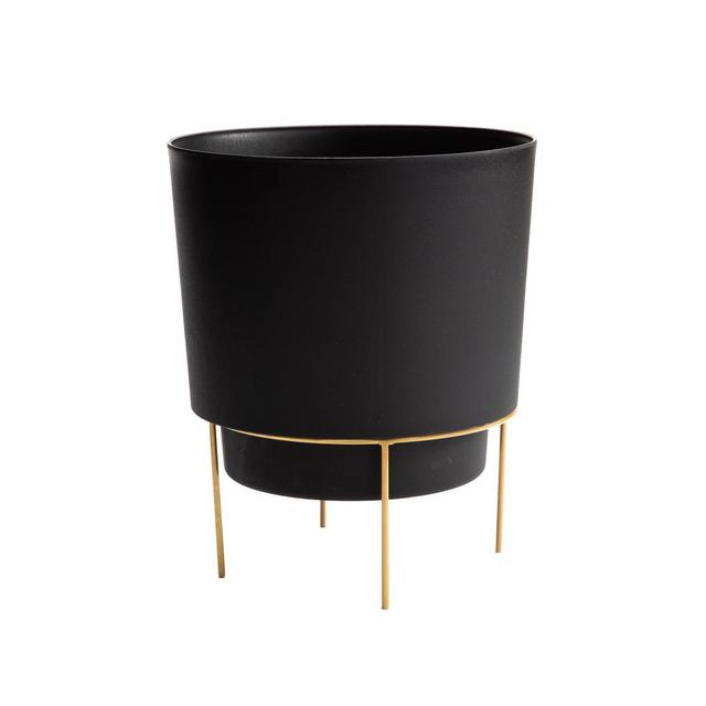 Bloem Hopson 10" Planter with Metal Gold Stand