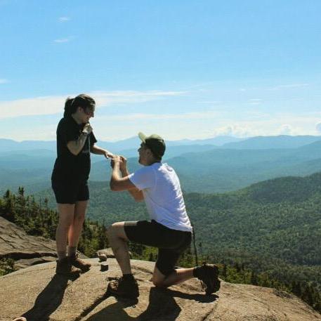 Cameron proposed after our hike up Ampersand Mountain, NY