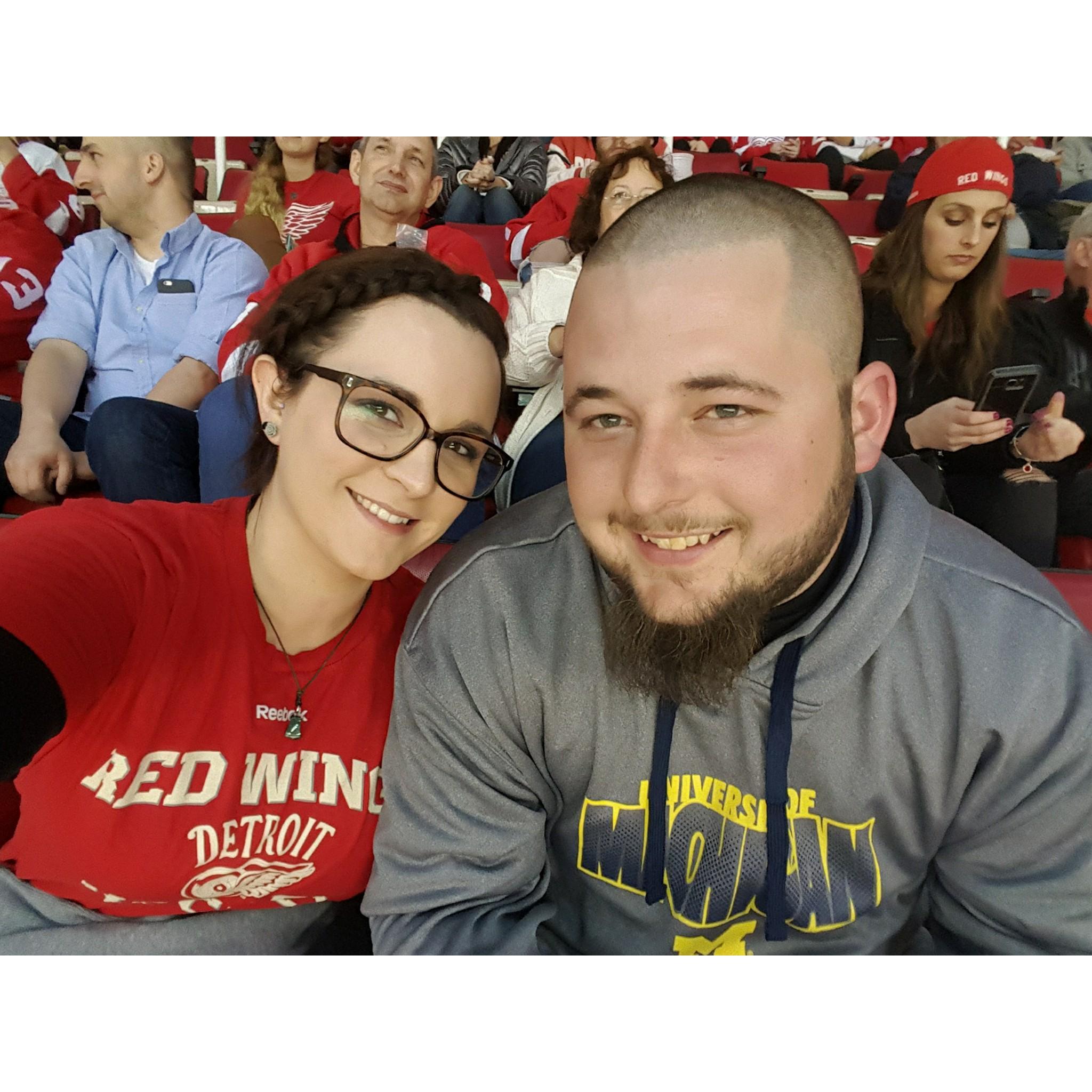 Enjoying date night at the final Red Wings hockey game to be played at the Joe Lewis Arena
