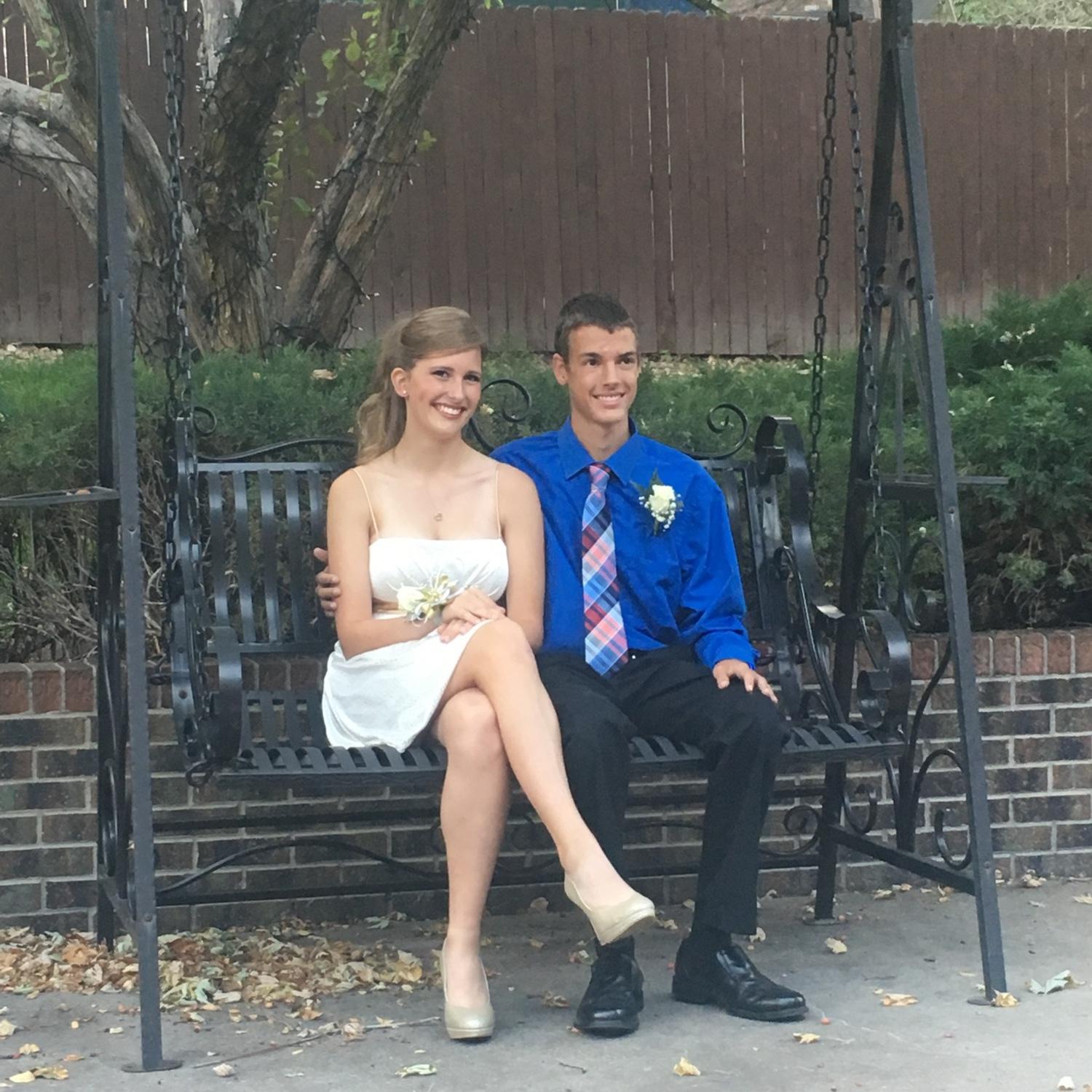 Sophomore year homecoming and our first school dance we went to together. Photo taken by Savannah's mom.