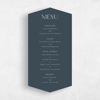 Blue Diamond Wedding Menu - Piccola