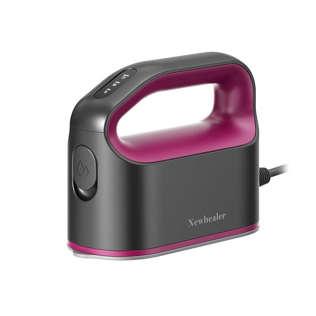 Newbealer Smart Steam Iron for Clothes - 1200W Professional-Grade Turbocharged 3 Steam & 3 Dry Heat Modes, 45s Heat-Up, 6oz Tank, Auto-Off, Nonstick Ceramic Soleplate for Home, RV & Hotel (Ash Pink)