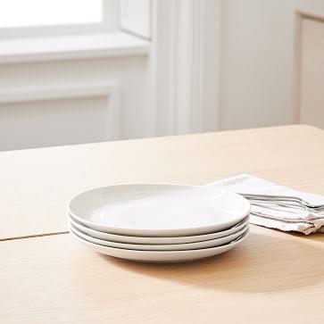 Organic Shaped Salad Plates - White, Set of 4
