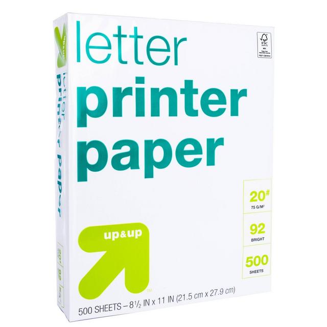 500ct Letter Printer Paper White - Up&Up™