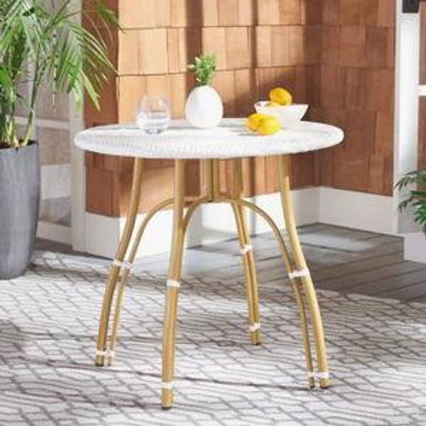 Laraine Round Metal Outdoor Bistro Table , 31.5'' in. W 31.5'' in. D - White