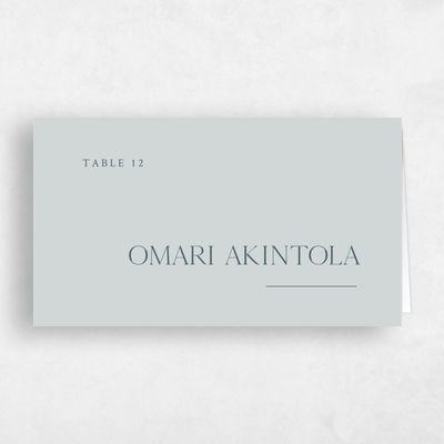 Blue Sage Mist Wedding Place Card - Celeste